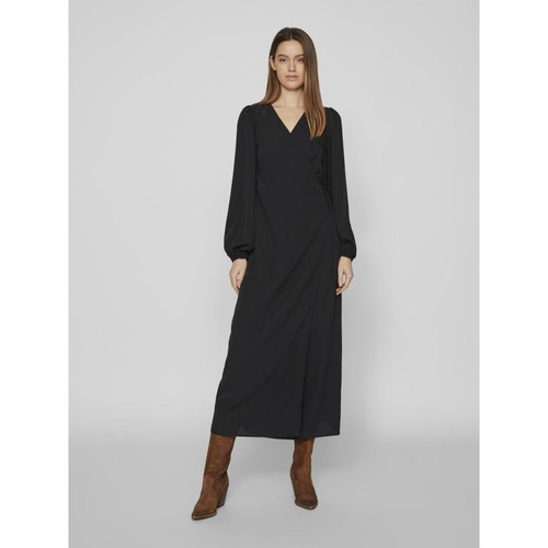 Vila - Robe longue en denim noir - Robes longues femme noir