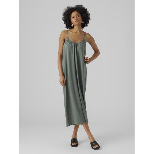 Vero Moda - Robe longue fine bretelle vert - Promos vêtements femme