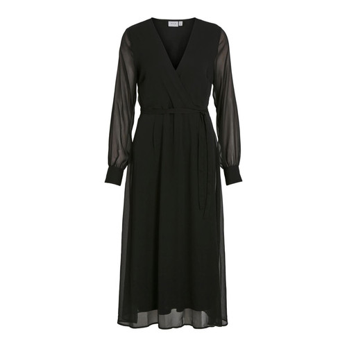 Vila - Robe midi noir Olia - Nouveautés robes femme