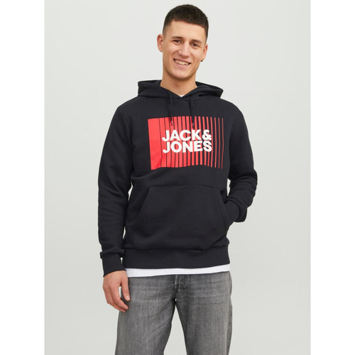 Jack & Jones - Sweat à capuche Standard Fit Manches longues Noir Ian - Vêtement de sport  homme