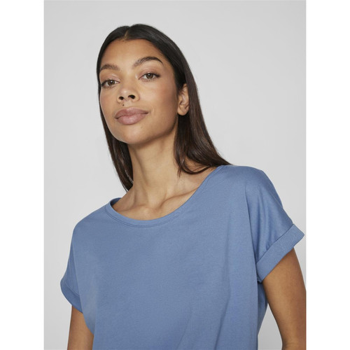 T-shirt col rond manches courtes bleu foncé Noémie Vila
