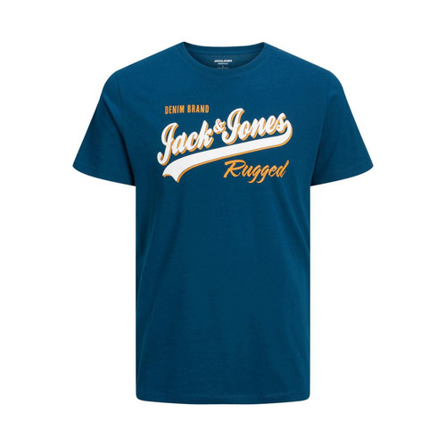 Jack & Jones - T-shirt Standard Fit Col rond Manches courtes Turquoise foncé en coton Trey - T-shirt / Polo homme