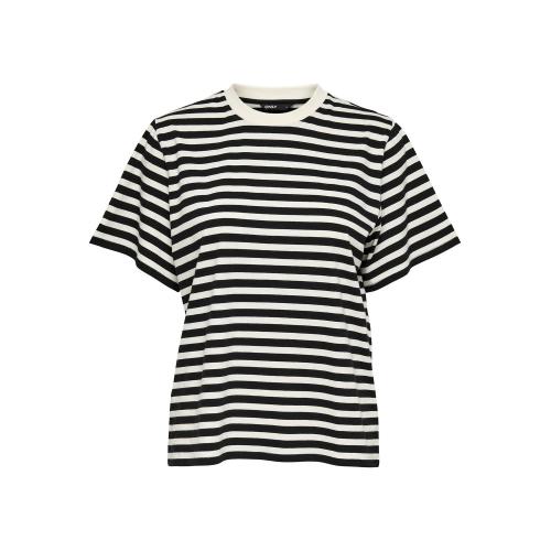 Only - T-shirt regular fit col rond manches chauve-souris manches courtes blanc - Nouveautés