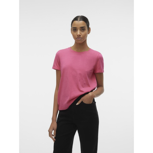 T-shirt regular fit rose foncé en coton Vero Moda Mode femme