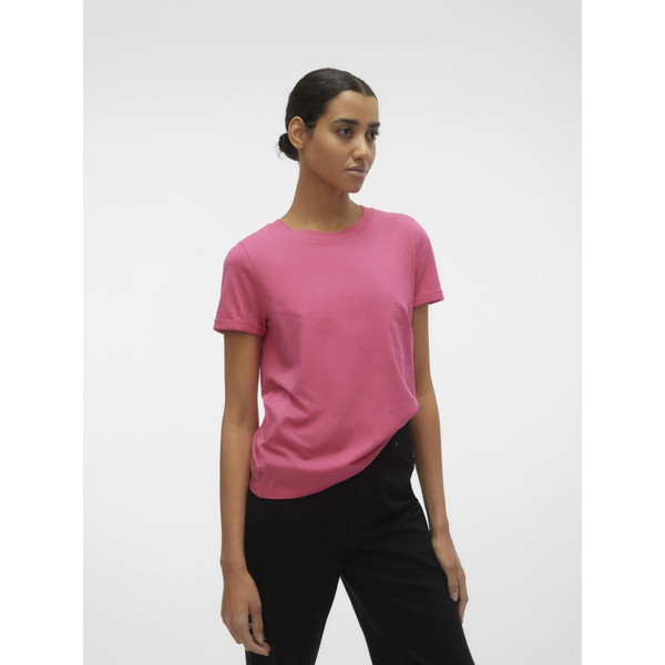 T-shirt regular fit rose foncé en coton Vero Moda