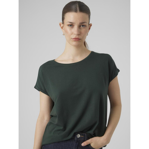 T-shirt regular fit vert foncé en tencel Vero Moda