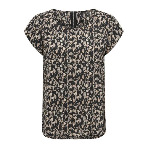 Top col rond manches courtes noir Queen Only Mode femme