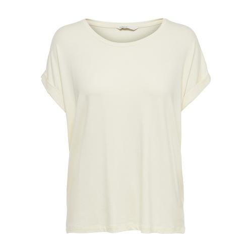 Only - Top poignets repliés col rond manches courtes blanc - Only