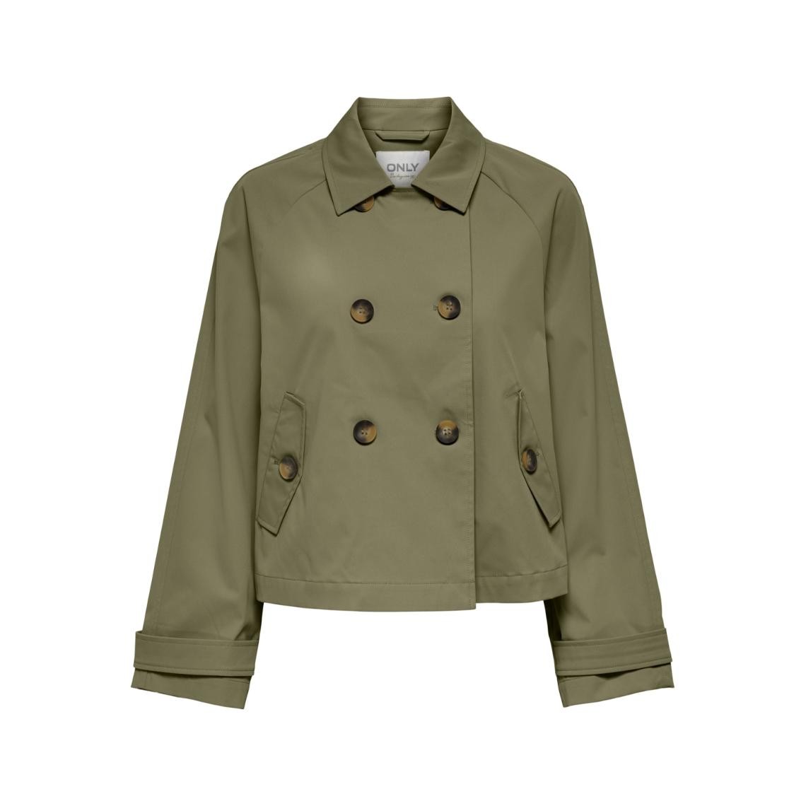 trench coat court col à revers marron clair isa