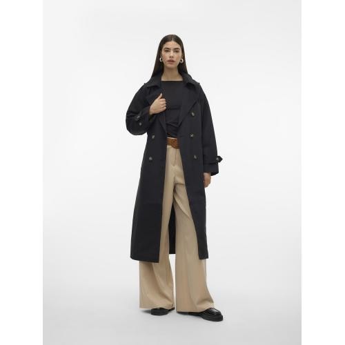 Vero Moda - Trench coat fermeture à double boutonnage. fermeture par ceinture col à revers noir - Nouveautés manteaux femme