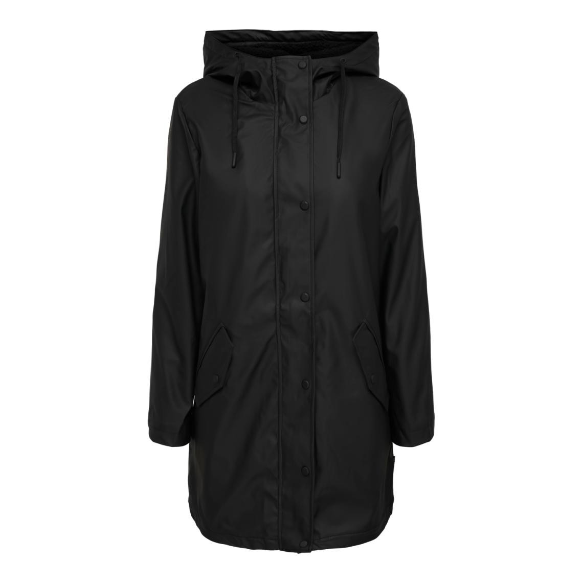 veste de pluie capuche avec cordon de serrage noir juno