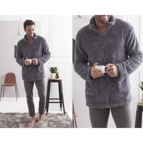 Becquet - Veste d'intérieur unie - homme-gris - Sous-vêtement homme & pyjama