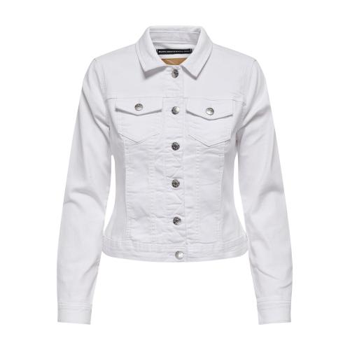 Only - Veste en jean court col italien blanc - Nouveautés La mode