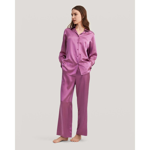 Viola Pyjama surdimensionné en soie violet LilySilk Mode femme