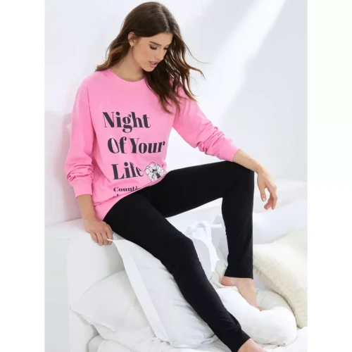 Venca - Pyjama 2 pièces : T-shirt à manches longues + pantalon - Pyjamas femme et lingerie de nuit