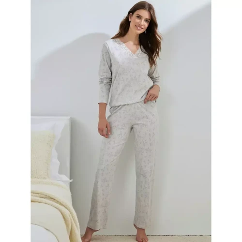Venca - Pyjama 2 pièces T-shirt avec dentelle + pantalon - Lingerie de nuit