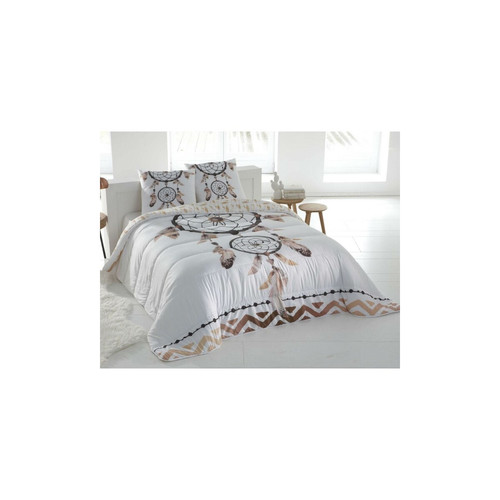 Becquet - Oreiller déco double face motif attrape-rêve 400 g/m² Becquet - Blanc - Promo Couette, oreiller et alèse