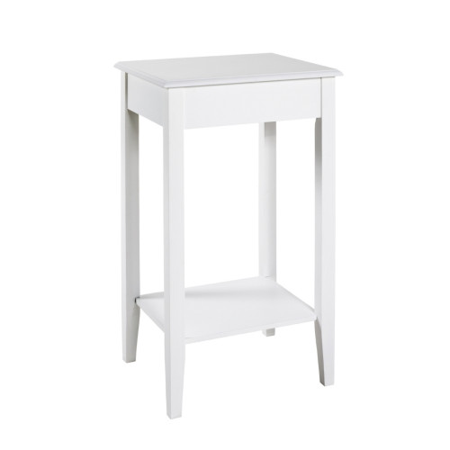 Table d'appoint structure en bois massif laqué et plateaux blanc H76 cm Blanc 3S. x Home Meuble & Déco