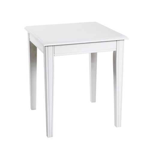 Table d'appoint avec structure en Bois massif laqué Blanc et plateau en MDF laqué Blanc Blanc 3S. x Home Meuble & Déco