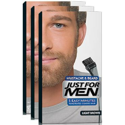 Just for Men - COLORATIONS BARBE Châtain Clair - PACK 3 - Promo Soins homme