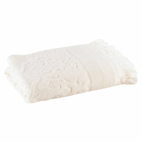 3S. x Collection (Nos Imprimés) - Serviette éponge coton 500 gm² JACQUARD - blanc - Serviettes draps de bain blanc