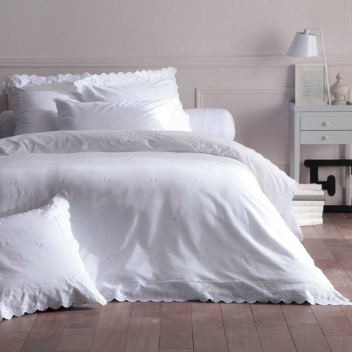 3S. x Collection (Nos Imprimés) - Parure de lit polycoton BRODERIE - blanc - Promos linge de lit