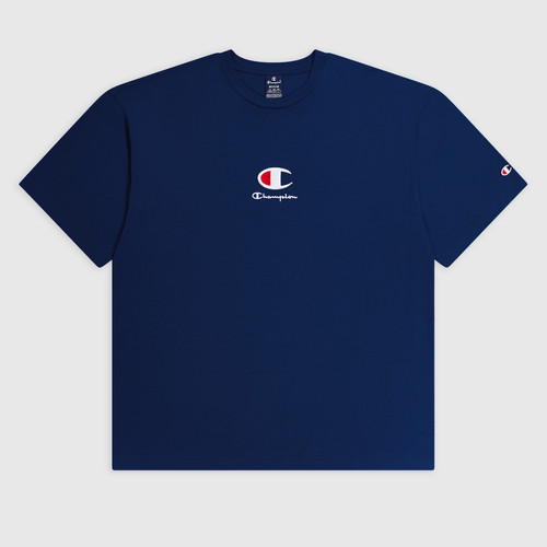 Champion - Tee-shirt manches courtes col rond bleu marine pour homme - Nouveautés