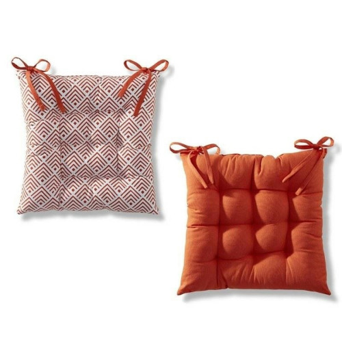 Becquet - Galette de chaise capitonnée réversible Becquet - Orange - Promos Déco textile