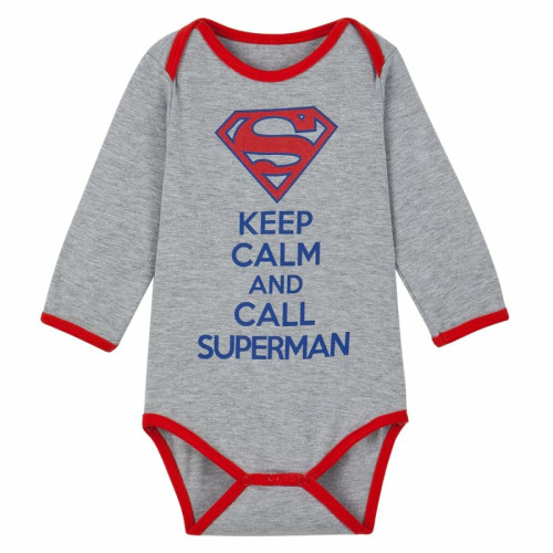 Superman - Body à manches longues bébé garçon imprimé Superman - Gris - Mode bébé enfant
