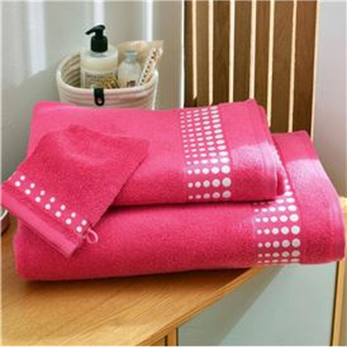 Becquet - Lot de 2 gants de toilette rose en coton POISMINI  - Gant de toilette
