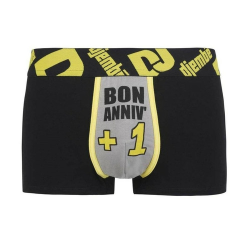 Boxer  Bon Anniv' by Djembé POMM'POIRE - Noir en coton Pomm Poire