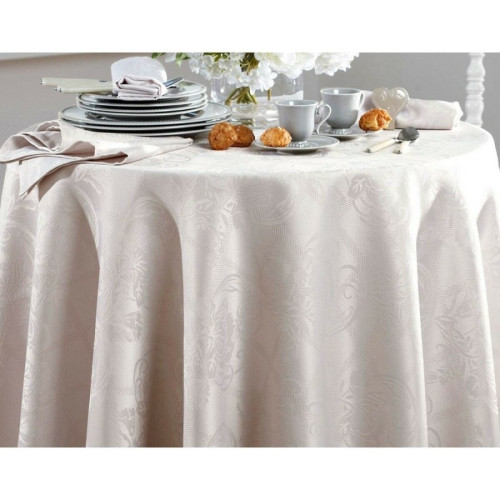 Becquet - Lot de 3 serviettes damassé polyester   Becquet - Gris Perle - Promos linge de table