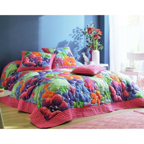 Becquet - Housse d'oreiller et de coussin fleurs façon aquarelle  Becquet création Becquet - Promos Déco textile