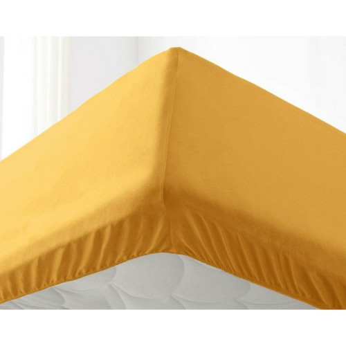 Becquet - Drap-housse jersey extensible pur coton Becquet - Jaune Ocre - Draps housse jaune