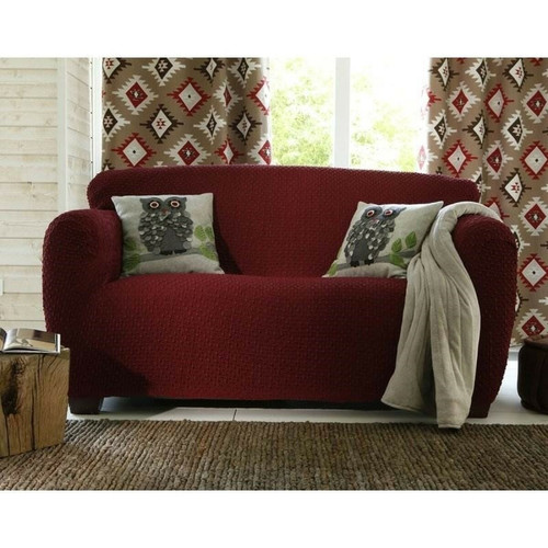 Becquet - Housse de canapé bi-extensibles fauteuil et canapé à accoudoirs BECQUET - Rouge - Housse De Canapé Et Chaise Design
