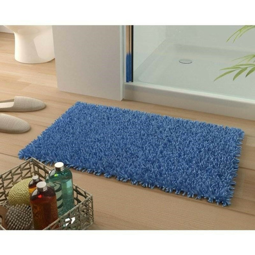 Becquet - Tapis de bain coton longues mèches 1500gm2 Becquet - Bleu - Promos tapis de bain