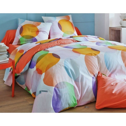 Becquet - Taie d'oreiller ou de traversin imprimé disques - Multicolore - Taies d oreiller coton