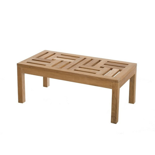 Table basse de jardin 100 x 50 cm en bois Teck Marron MACABANE Meuble & Déco