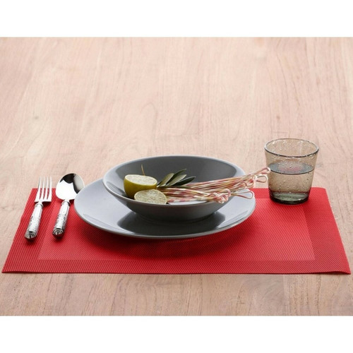 Becquet - Set de table rectangulaires unis Becquet - Rouge - Linge de maison cocooning