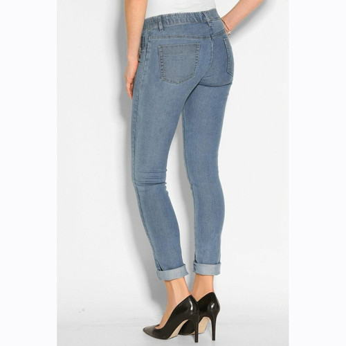 Tregging en jean taille élastique femme - Bleu Legging