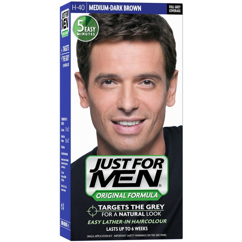 Just for Men - COLORATION CHEVEUX HOMME - Châtain Moyen Foncé - Coloration cheveux Just For Men - N°1 de la Coloration pour Homme