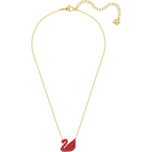 Collier et pendentif Swarovski 5465400 - Iconic swan, rouge, métal doré Femme Swarovski