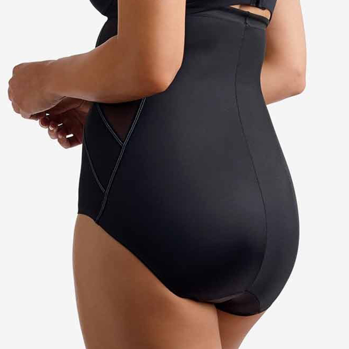 Culotte gainante taille haute noire en nylon