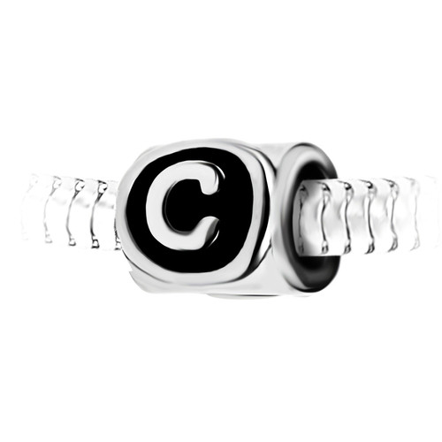 Charm perle lettre C en acier par SC Crystal Argent So Charm Bijoux Mode femme