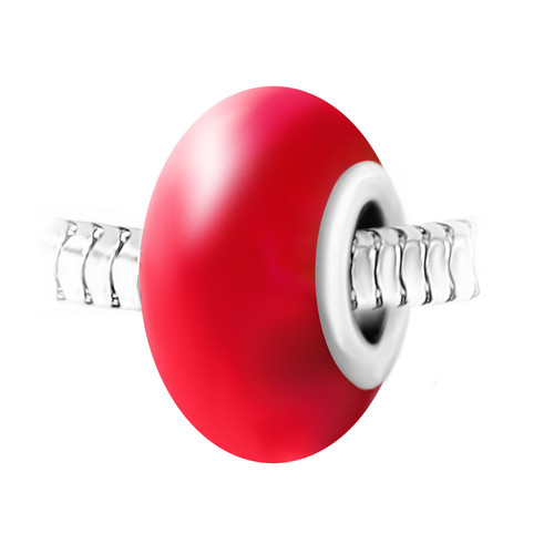 Charm perle verre rouge et acier par SC Crystal Rouge So Charm Bijoux Mode femme