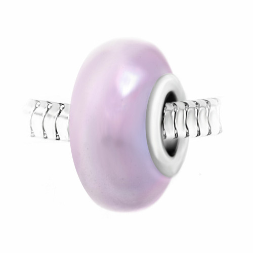 Charm perle verre nacré rose et acier par SC Crystal Rose So Charm Bijoux Mode femme
