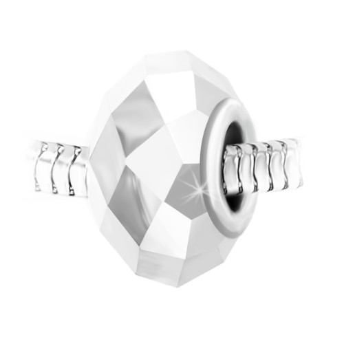 Charm perle cristal à facettes et acier par SC Crystal Blanc So Charm Bijoux Mode femme