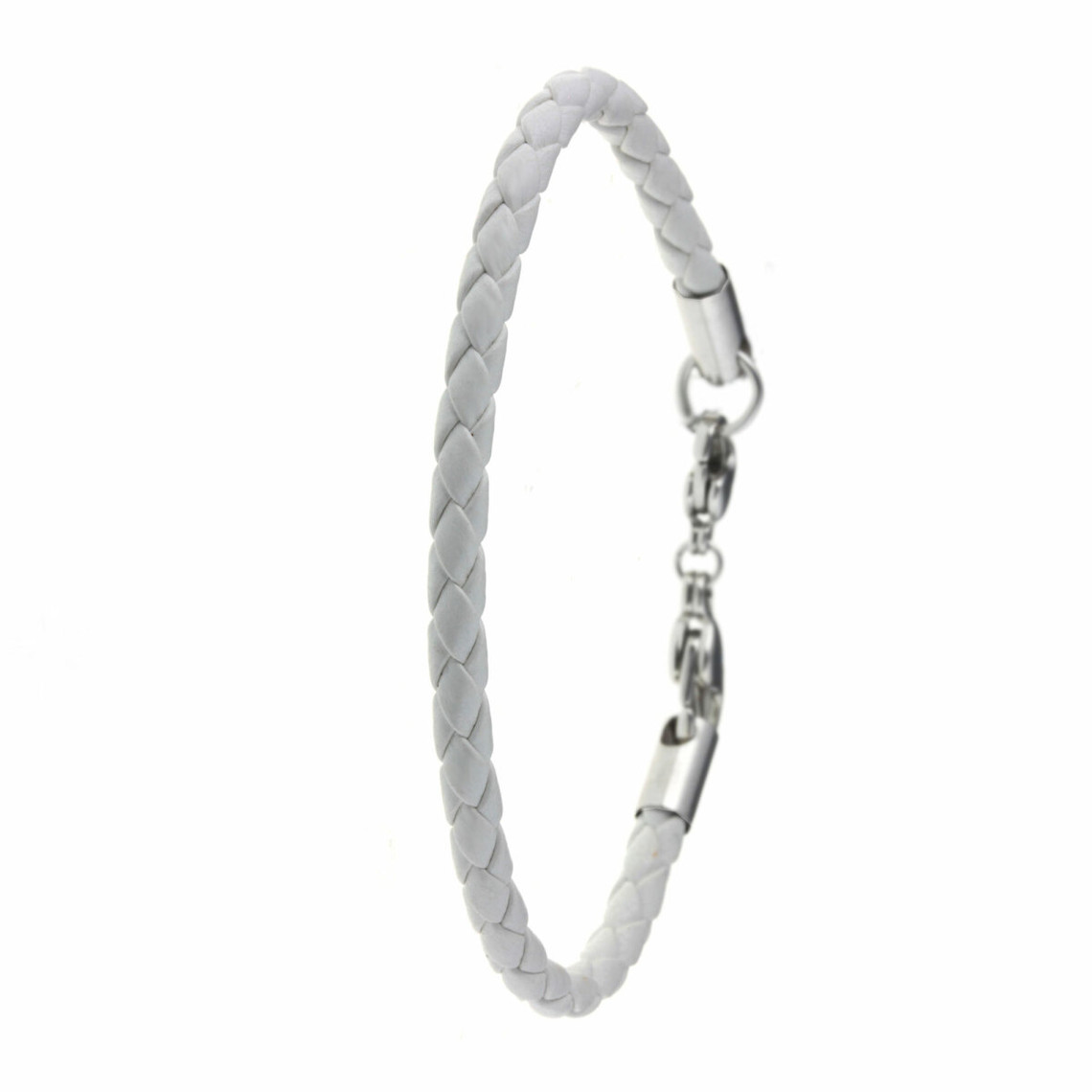 bracelet façon cuir blanc pour charms perles par sc crystal