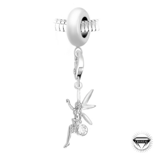 Charm perle Fée orné de cristaux Swarovski par SC Crystal Paris® Argent So Charm Bijoux Mode femme