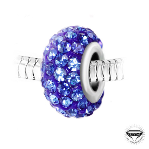 Charm perle pavé de cristaux bleus et acier par SC Crystal Bleu So Charm Bijoux Mode femme